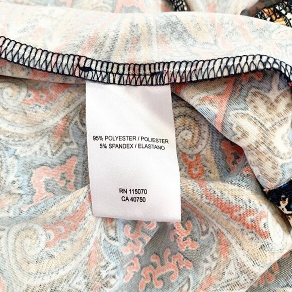 Nina Leonard paisley floral v-neck stretch sleeveless midi‎ dress - Medium - Picture 7 of 7